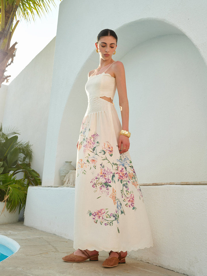 Floral Cutout Waist Sundress – Women's Summer Dress | Isolde