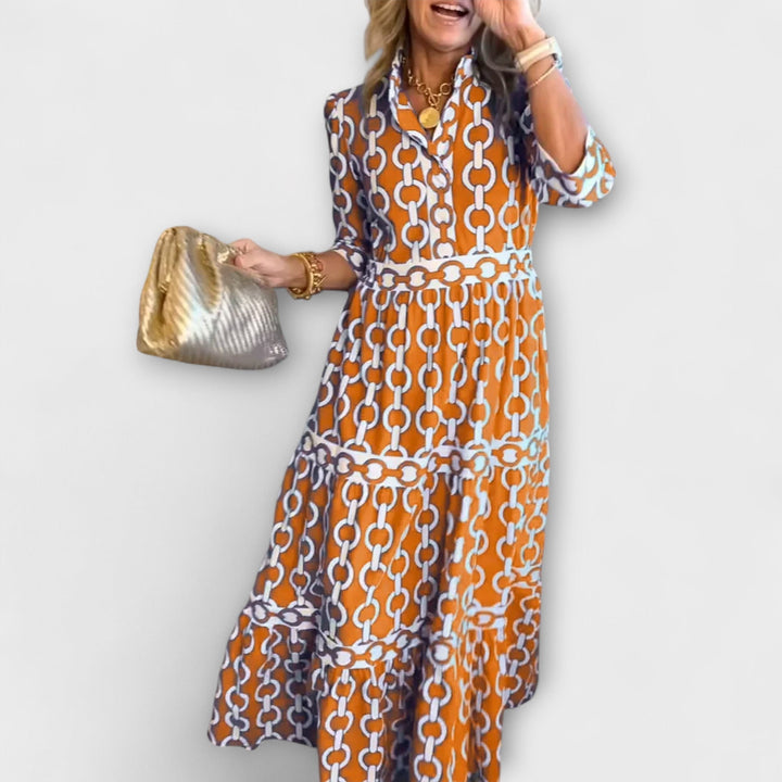 Printed Midi Dress – Women's Elegant Dress | Clarissa