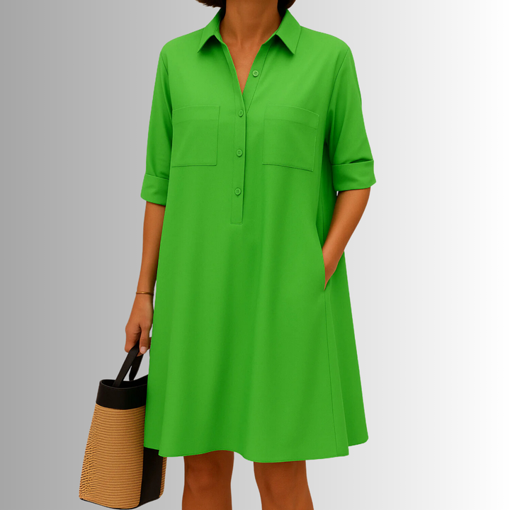 Button-Down A-Line Dress – Women's Elegant Dress | Sophia