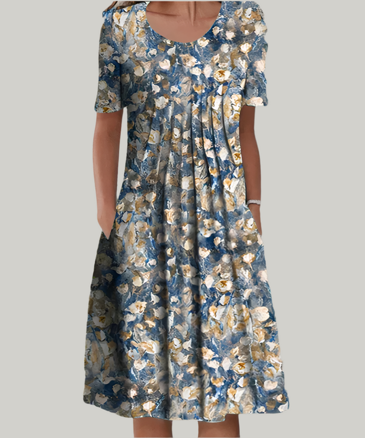 Floral A-Line Midi Dress – Women's Casual Summer Dress | Anabella