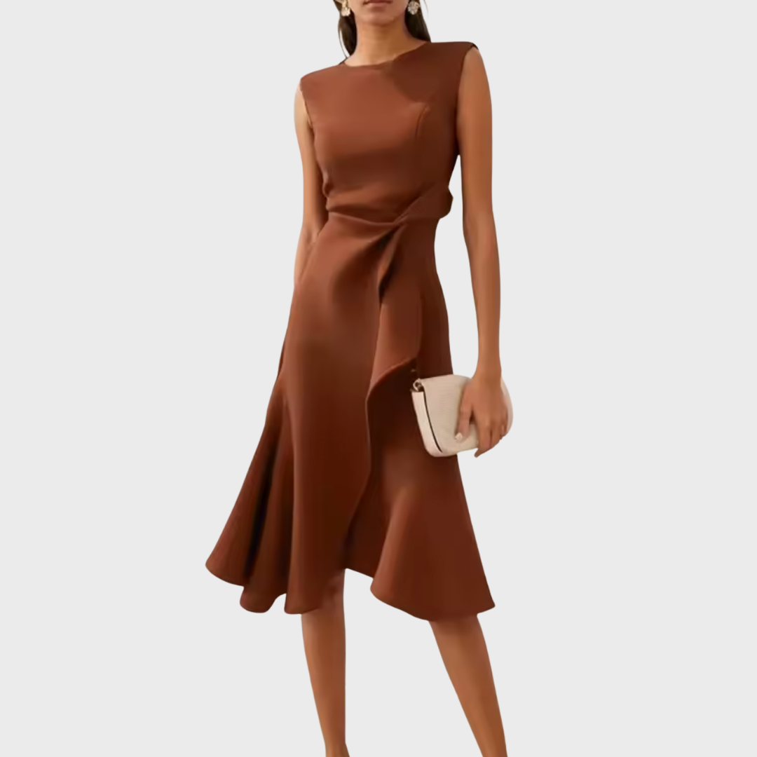 Satin One-Shoulder Midi Dress – Women's Cocktail Dress | Liora