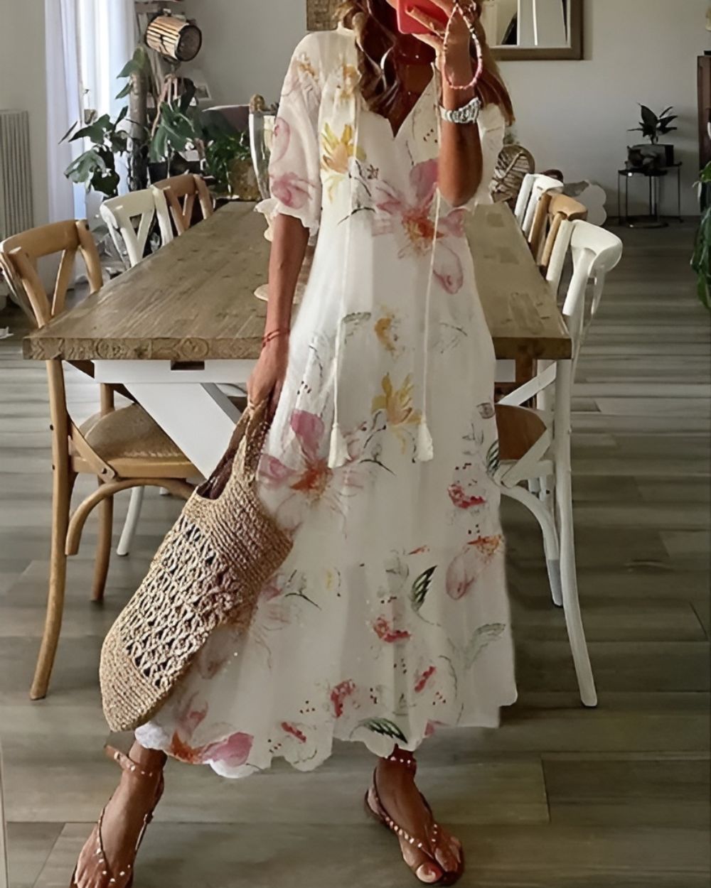 Floral V-Neck Maxi Dress – Women's Summer Dress | Isabella
