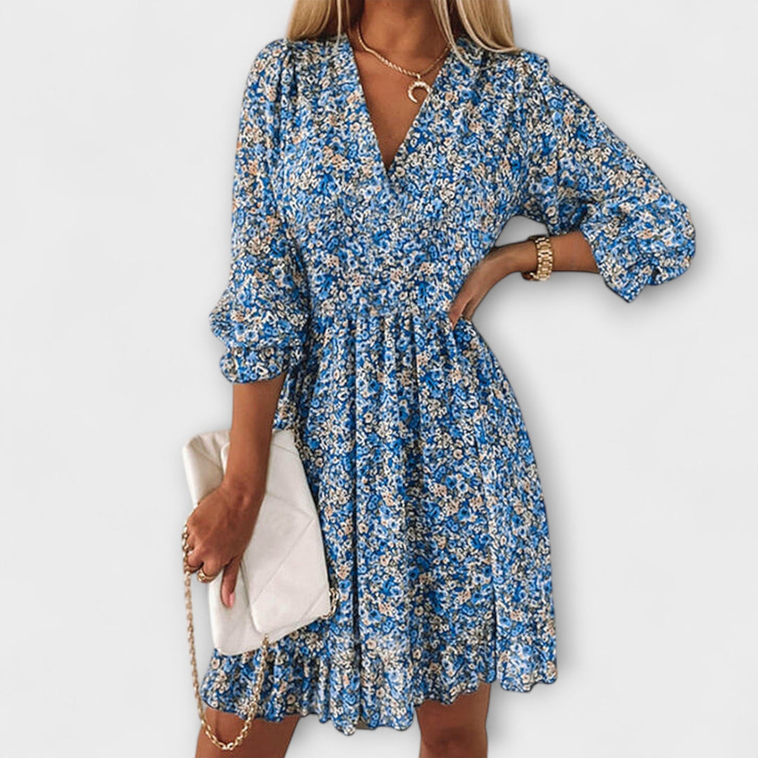 Floral Smocked Mini Dress – Women's Casual Dress | Elara
