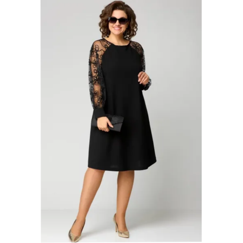 Lace Mesh Midi Dress – Women's Cocktail Dress | Clara