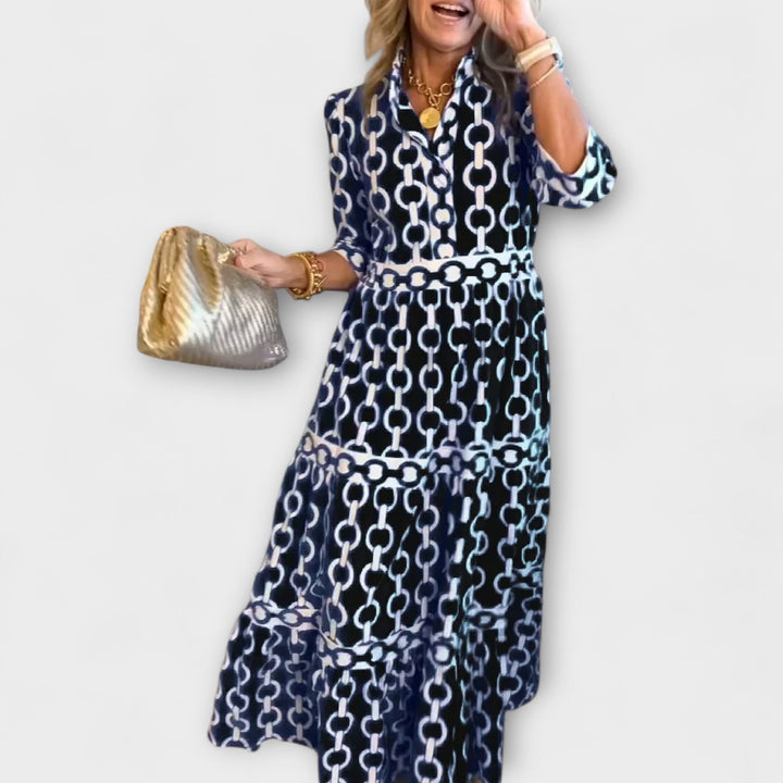 Printed Midi Dress – Women's Elegant Dress | Clarissa