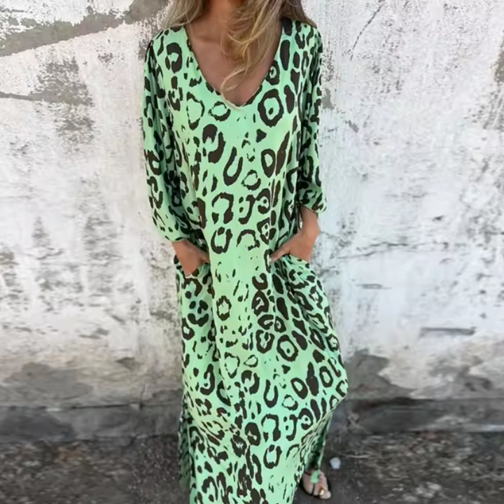 Printed Pocket Maxi Dress – Women's Casual Dress | Valentina
