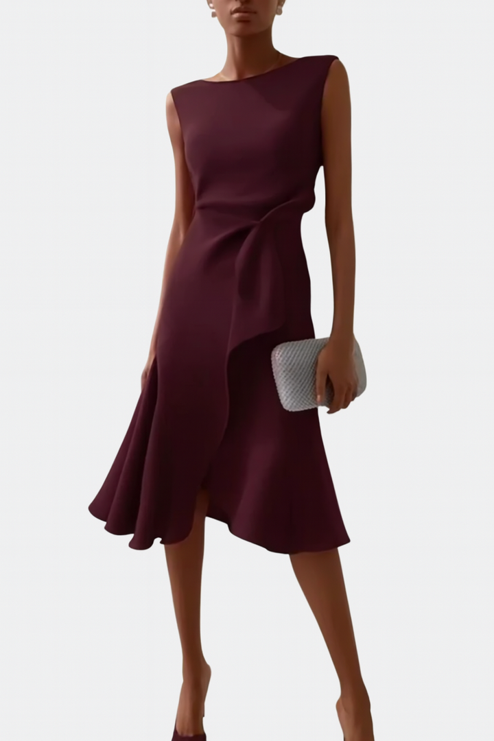 Satin One-Shoulder Midi Dress – Women's Cocktail Dress | Liora