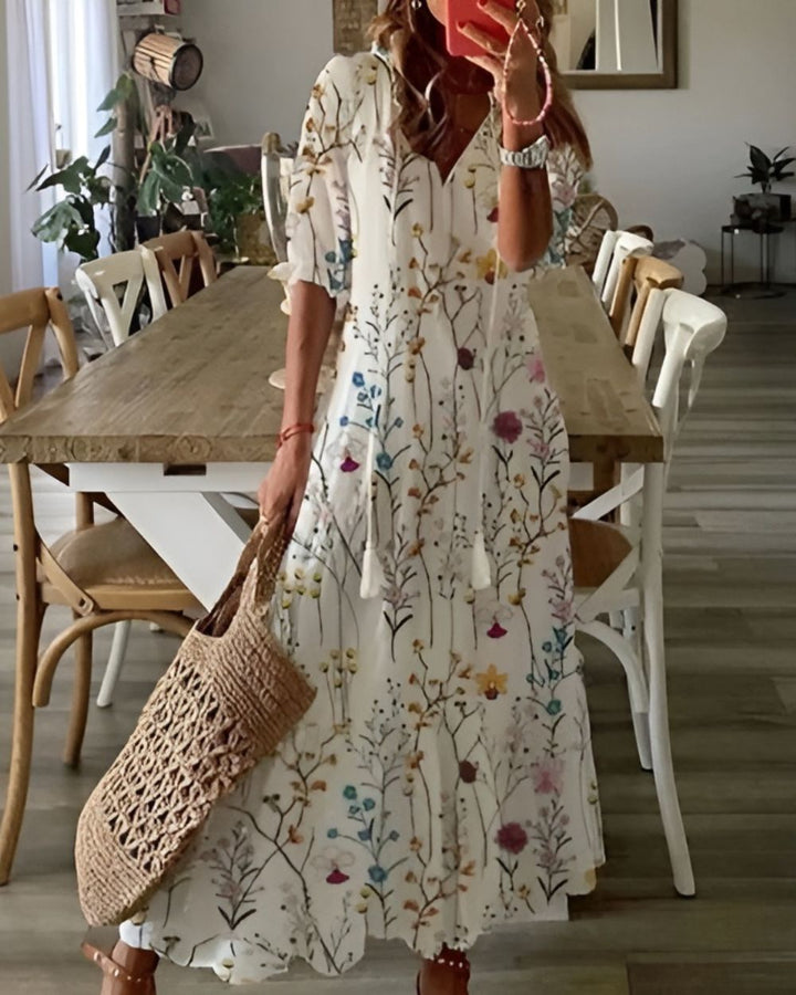 Floral V-Neck Maxi Dress – Women's Summer Dress | Isabella