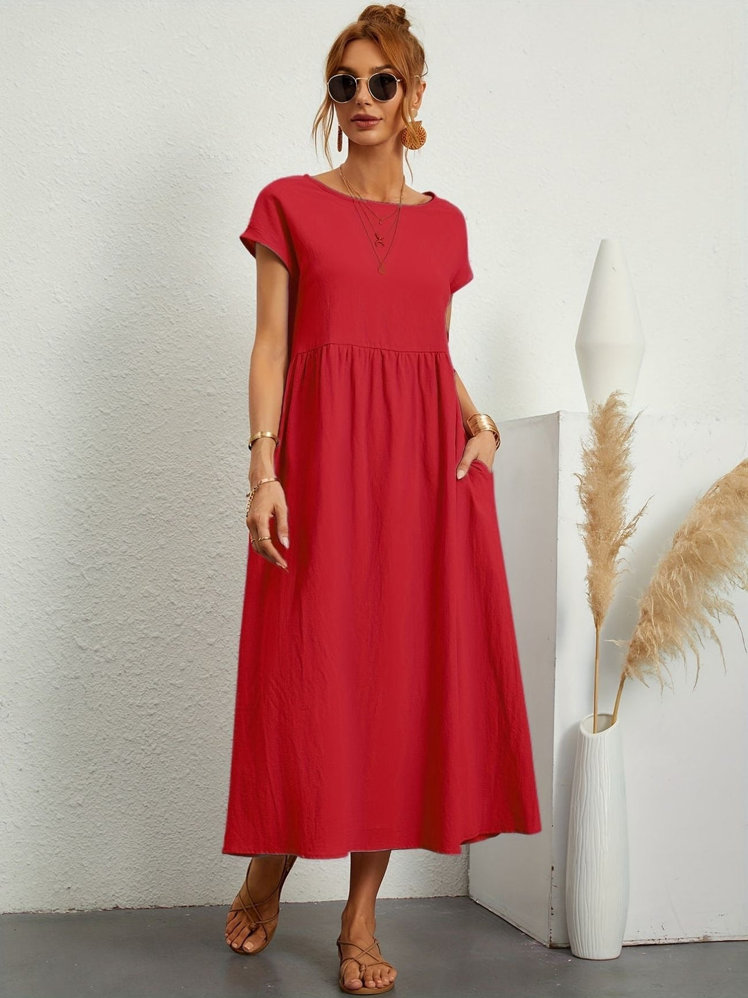 Smocked Maxi Dress – Women's Casual Summer Dress | Camille