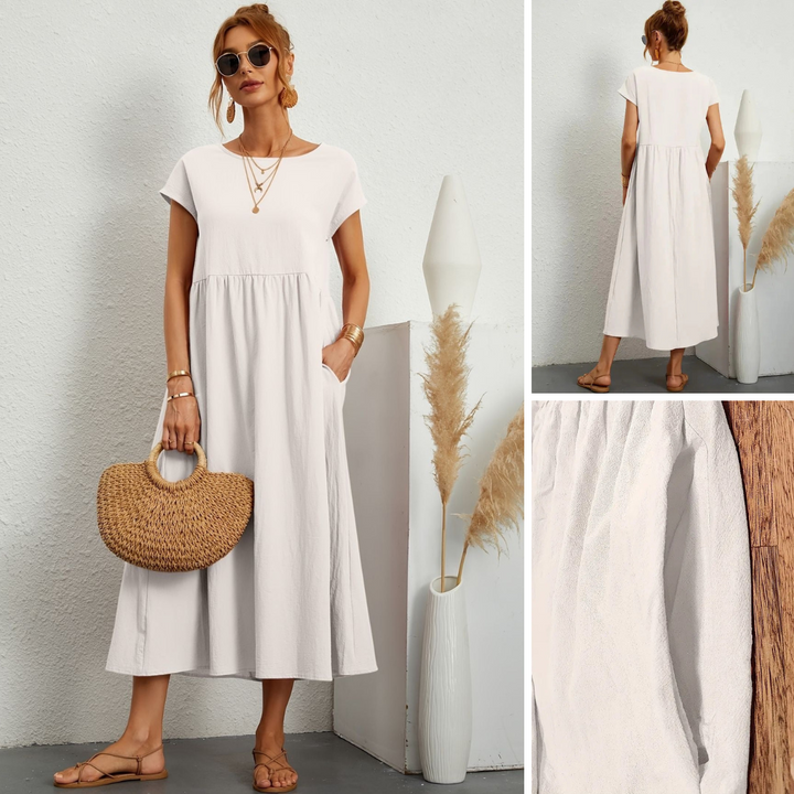 Smocked Maxi Dress – Women's Casual Summer Dress | Camille