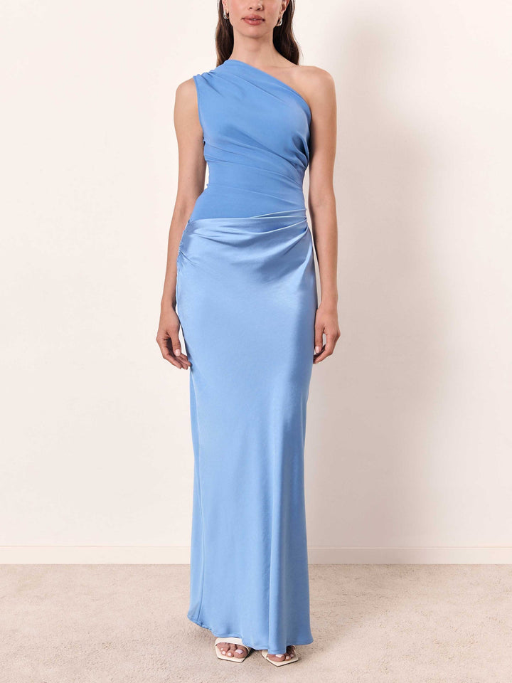 One Shoulder Pleated Maxi Dress – Women's Elegant Dress | Isabella