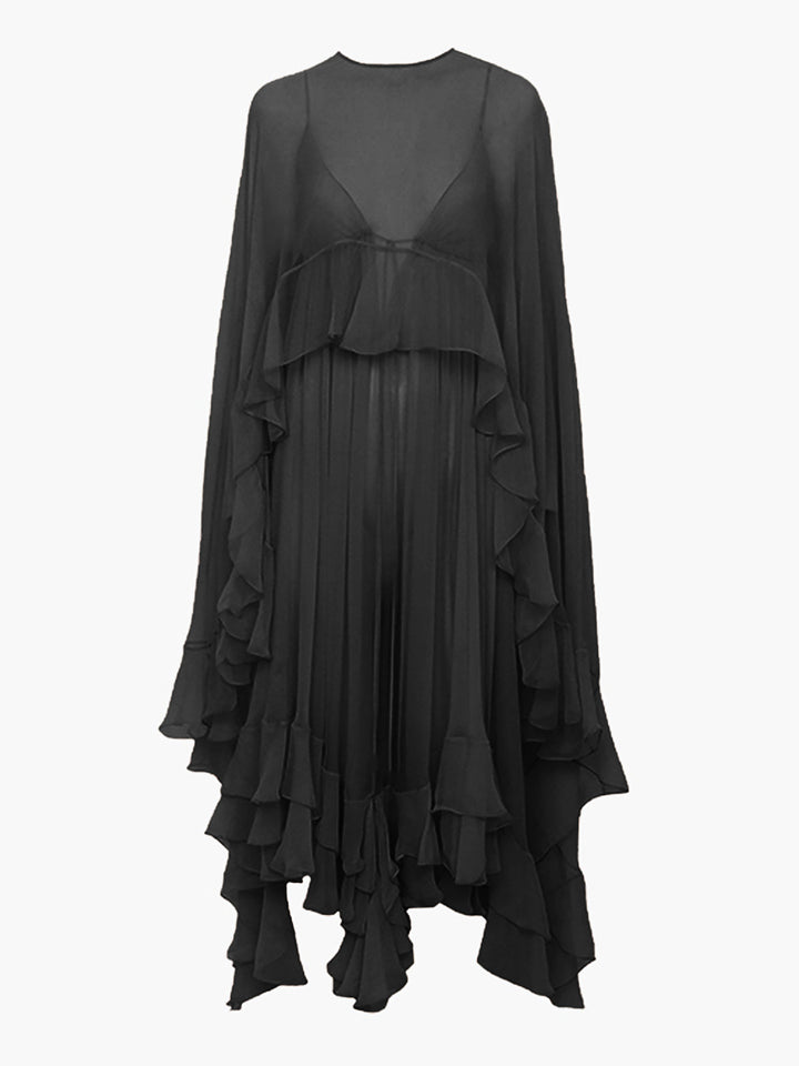 Chiffon Cape Sleeve Maxi Dress – Women's Evening Dress | Elysia