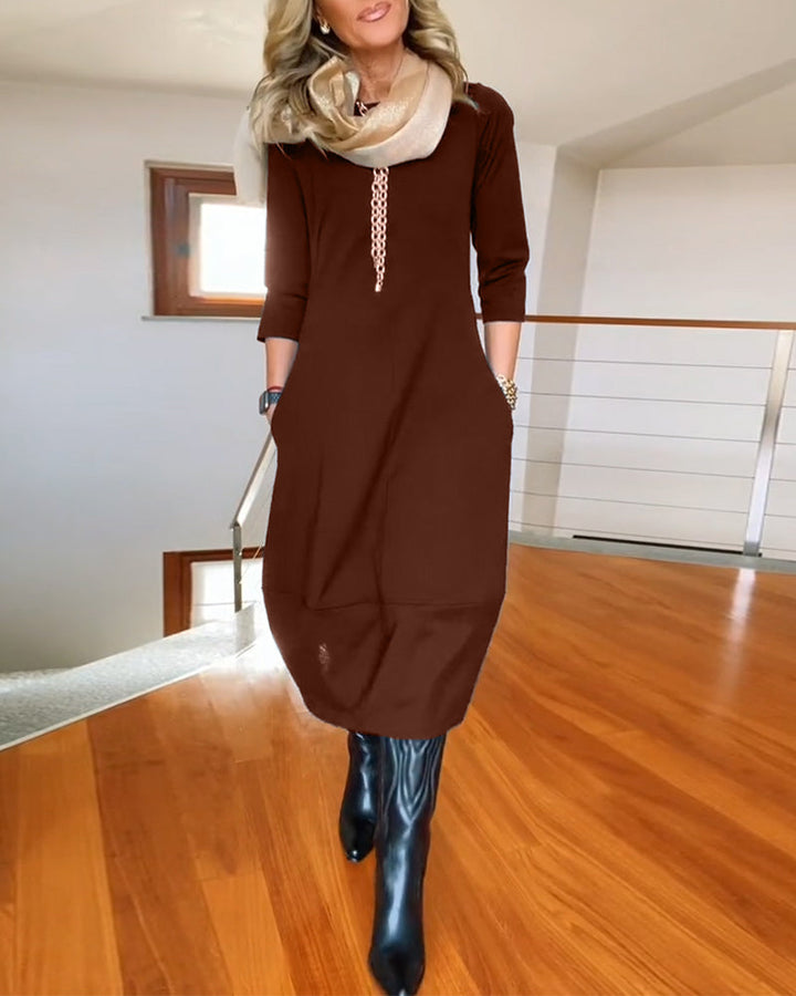 Pocket Midi Dress – Women's Elegant Dress | Callista