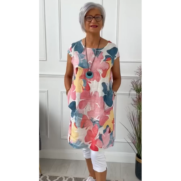 Printed Pocket Shift Dress – Women's Casual Dress | Seraphina