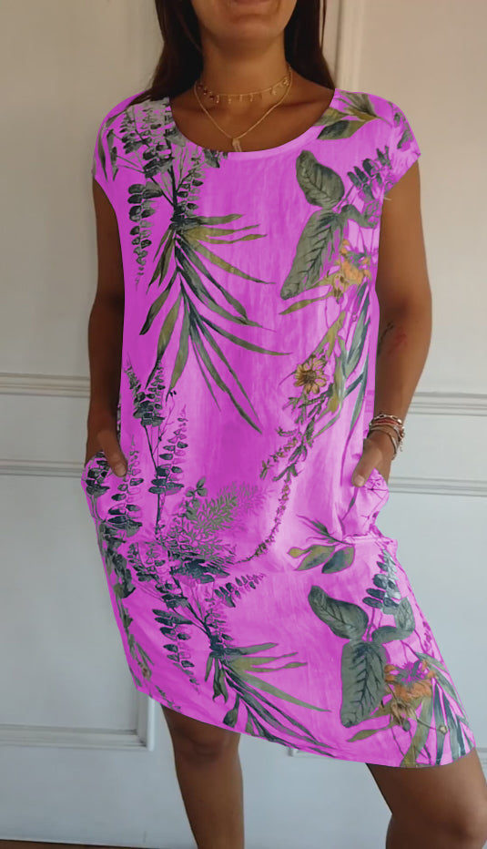 Floral Pocket Midi Dress – Women's Casual Dress | Seraphina