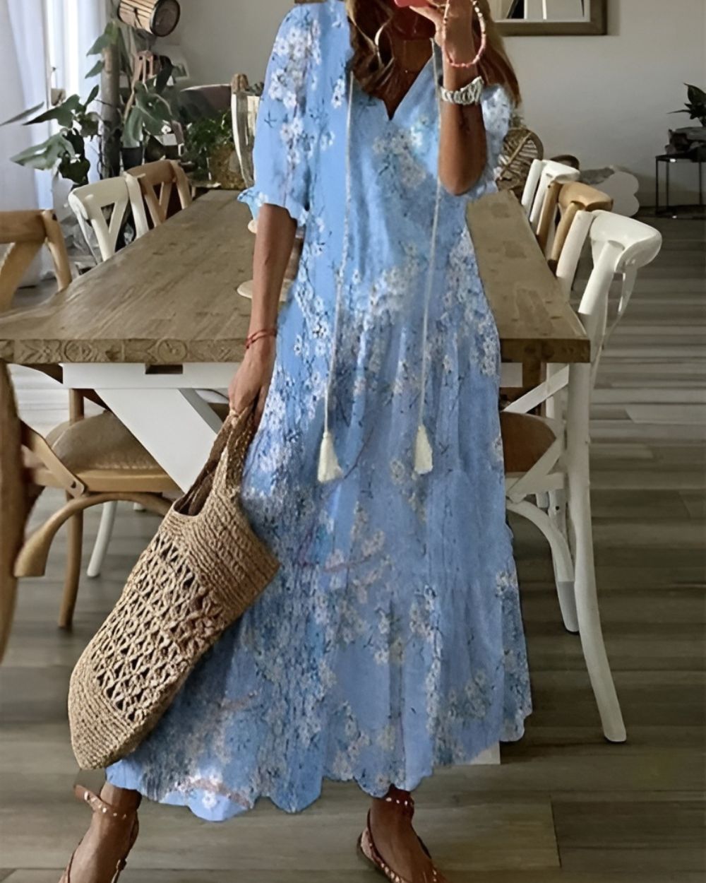 Floral V-Neck Maxi Dress – Women's Summer Dress | Isabella