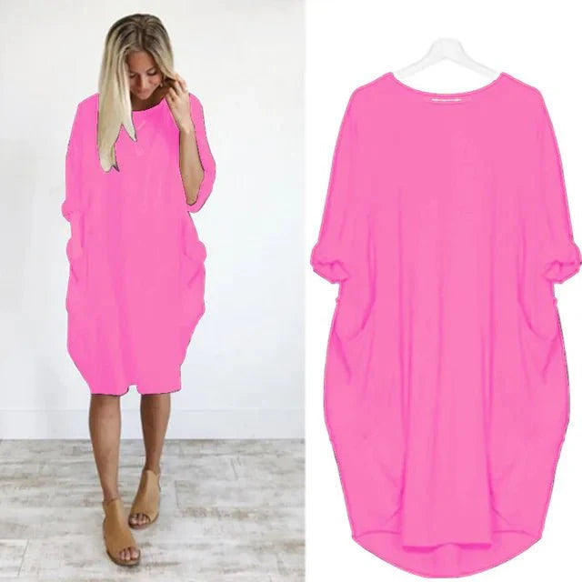 Pocket Midi Dress – Women's Casual Dress | Elara