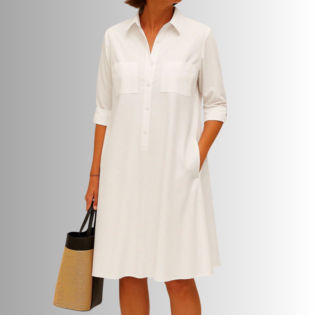 Button-Down A-Line Dress – Women's Elegant Dress | Sophia