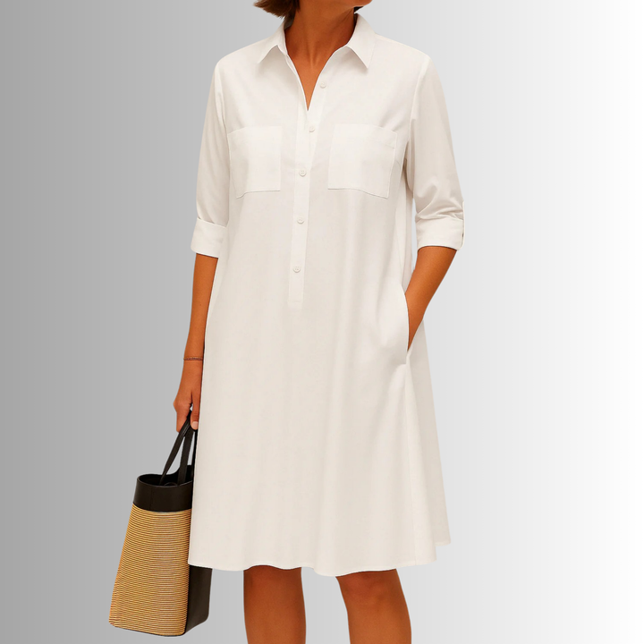 Button-Down A-Line Dress – Women's Elegant Dress | Sophia