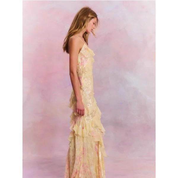 Floral Spaghetti Strap Maxi Dress – Women's Summer Dress | Seraphina
