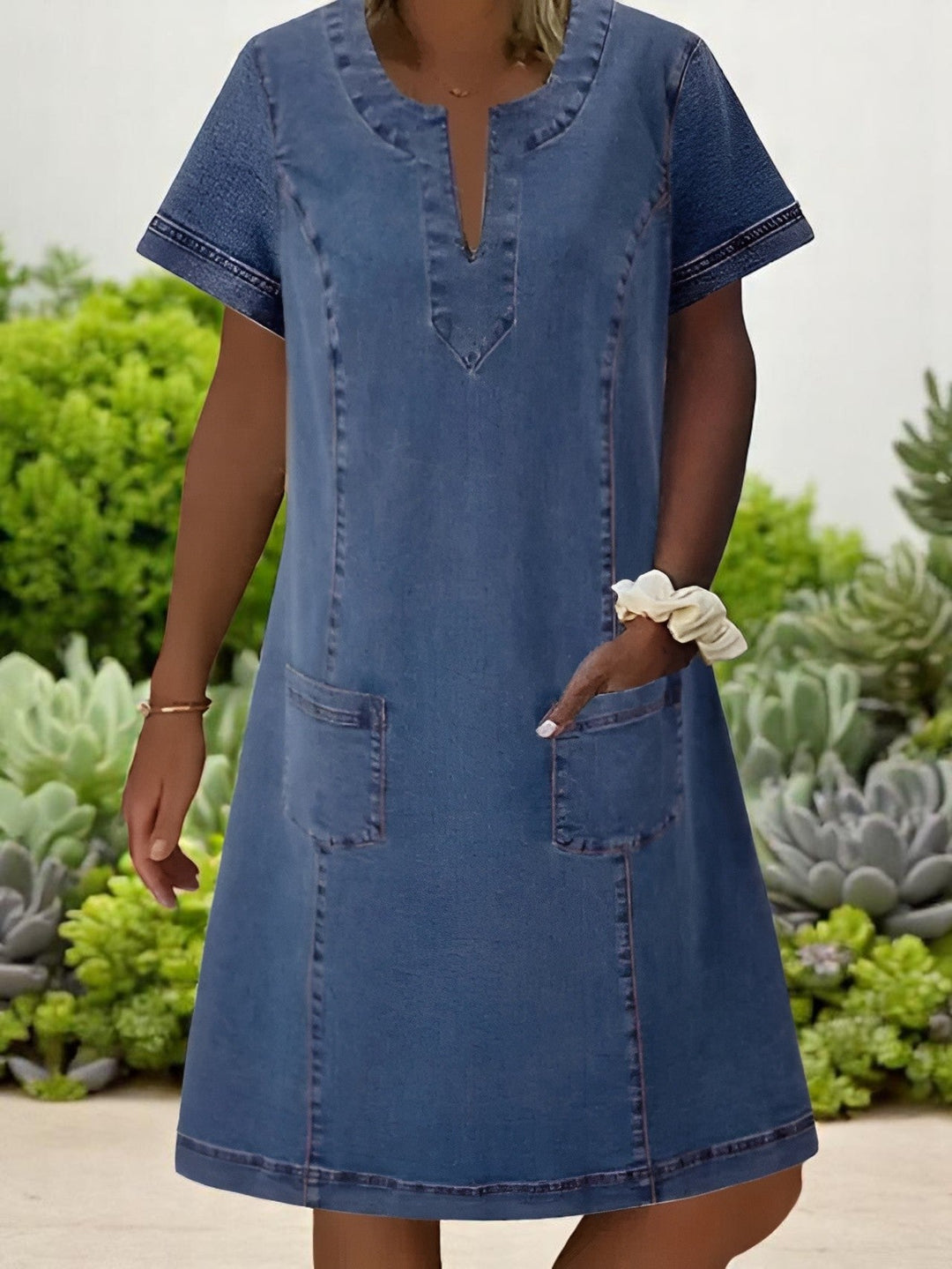 Denim A-Line Dress – Women's Casual Dress | Celeste
