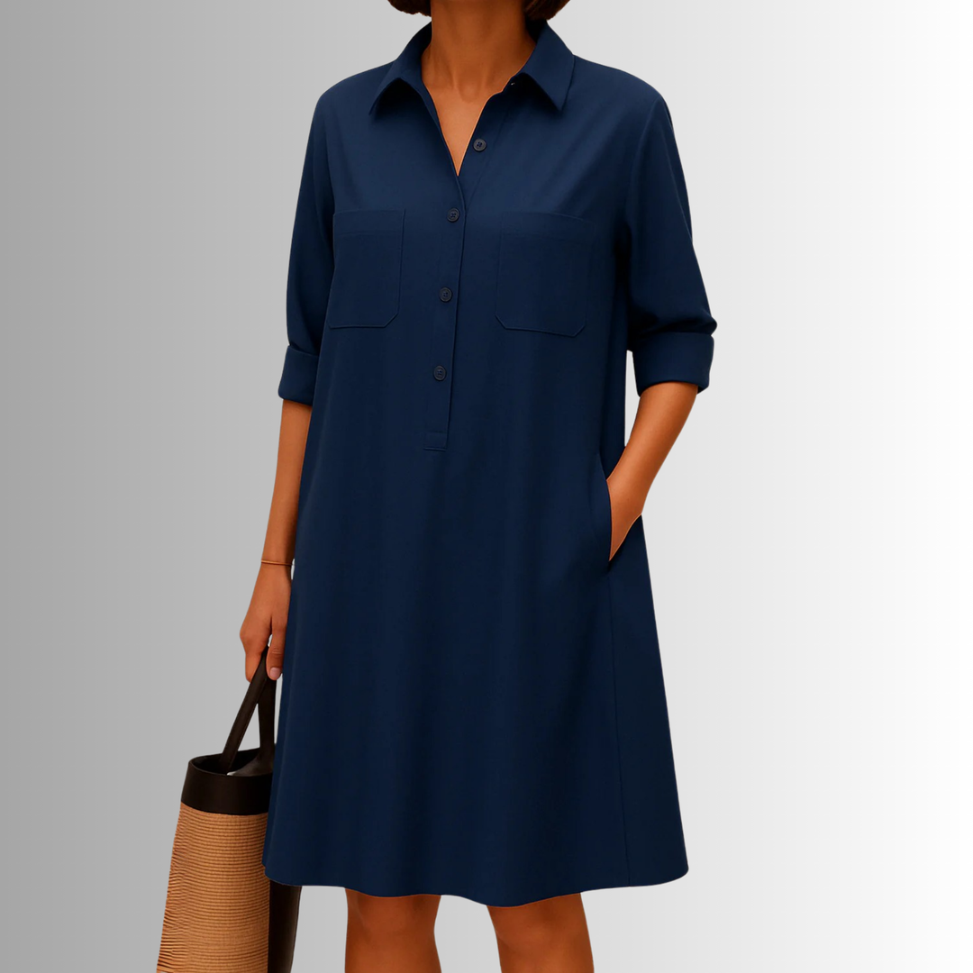 Button-Down A-Line Dress – Women's Elegant Dress | Sophia