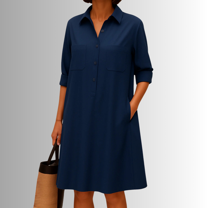 Button-Down A-Line Dress – Women's Elegant Dress | Sophia