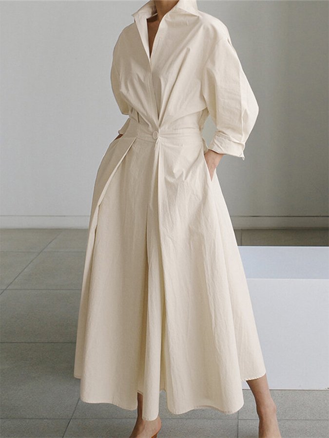 Shawl Collar Maxi Dress – Women's Elegant Dress | Seraphina
