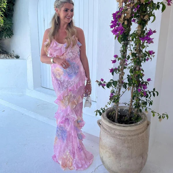 Floral Spaghetti Strap Maxi Dress – Women's Summer Dress | Seraphina