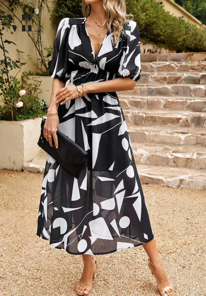 Floral Chiffon Midi Dress – Women's Wedding Guest Dress | Celeste