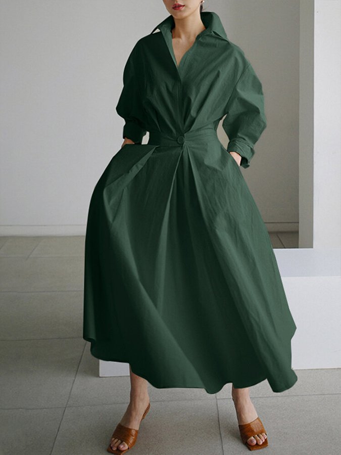 Shawl Collar Maxi Dress – Women's Elegant Dress | Seraphina