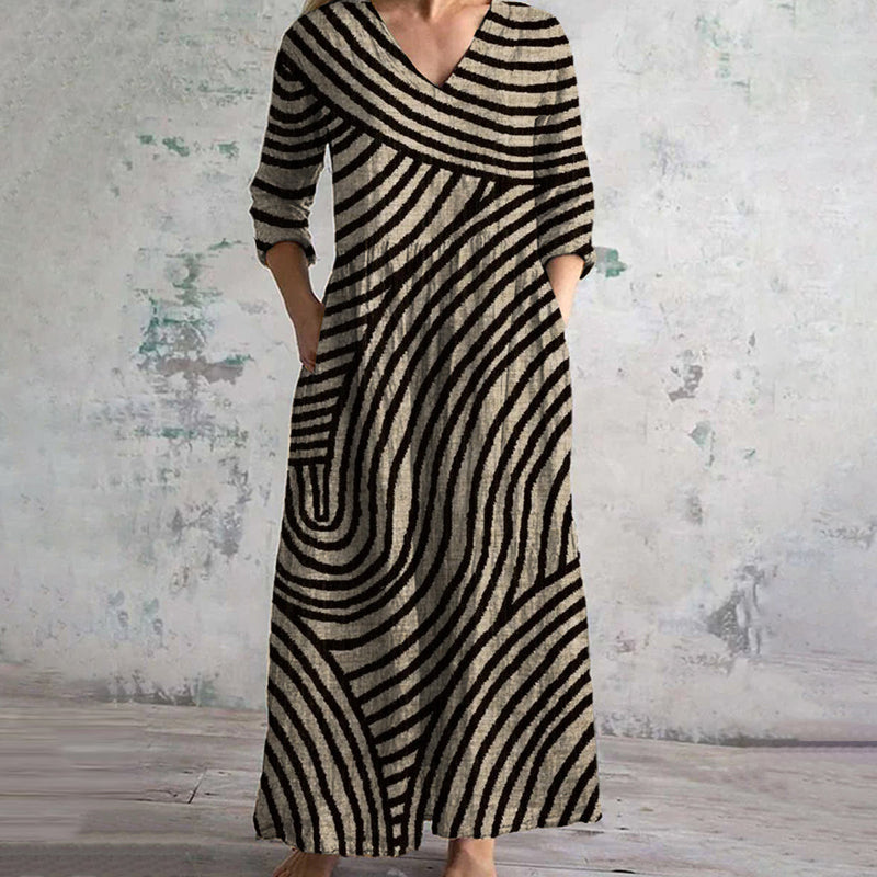 Printed Wrap Maxi Dress – Women's Casual Vacation Dress | Cecilia