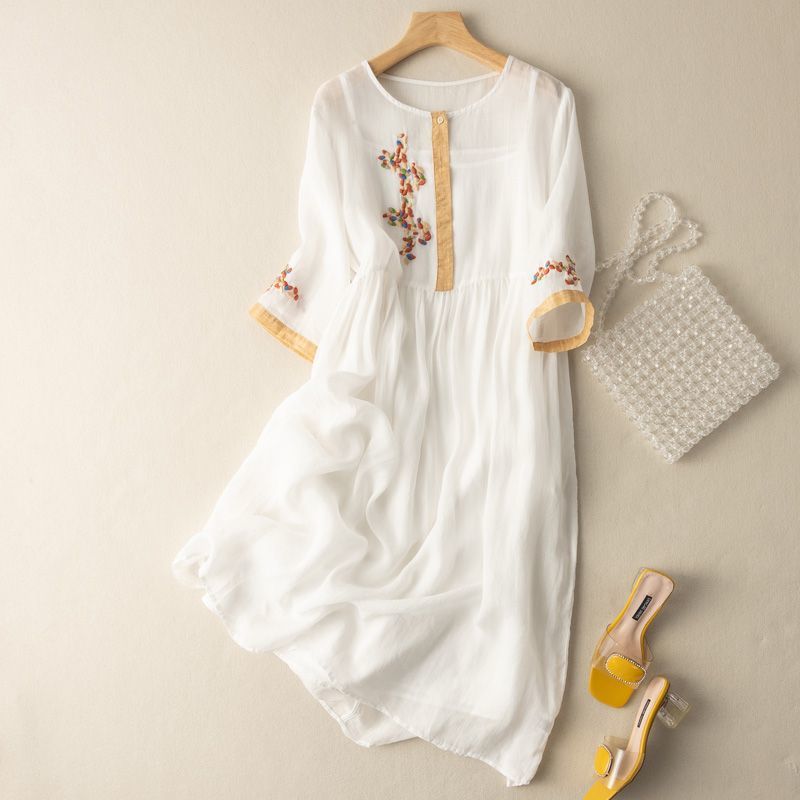 Linen Smocked Midi Dress – Women's Casual Dress | Isabelle