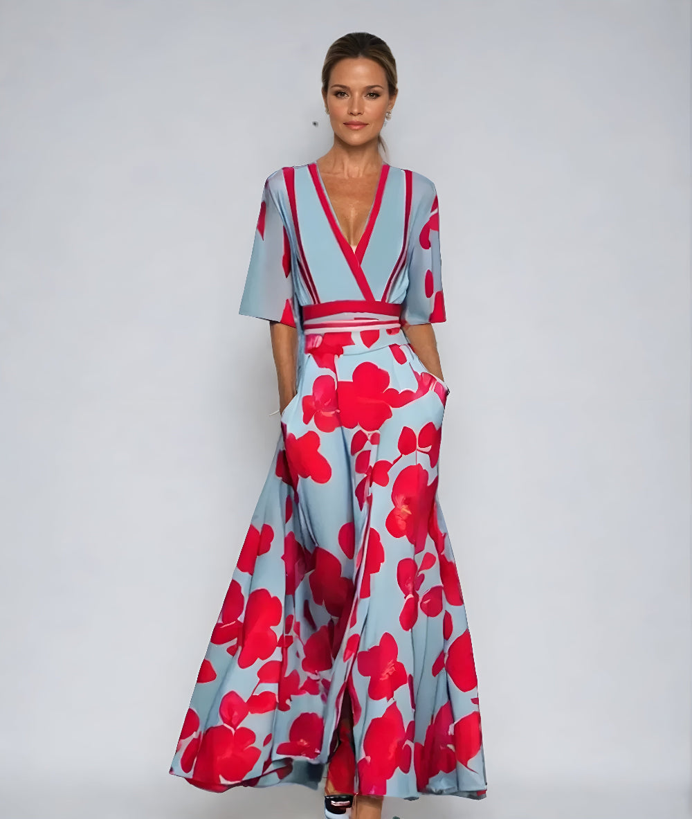 Floral Wrap Maxi Dress – Women's Casual Dress | Elvira
