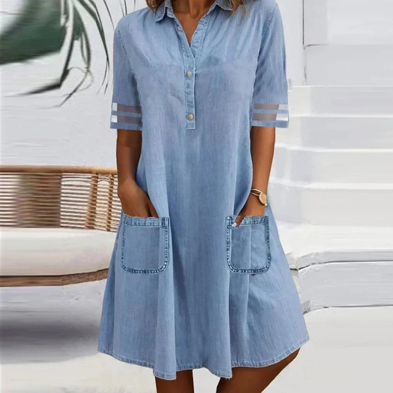Denim Mini Dress – Women's Casual Dress | Emmeline