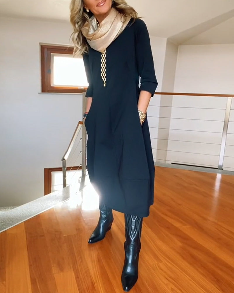 Pocket Midi Dress – Women's Elegant Dress | Callista