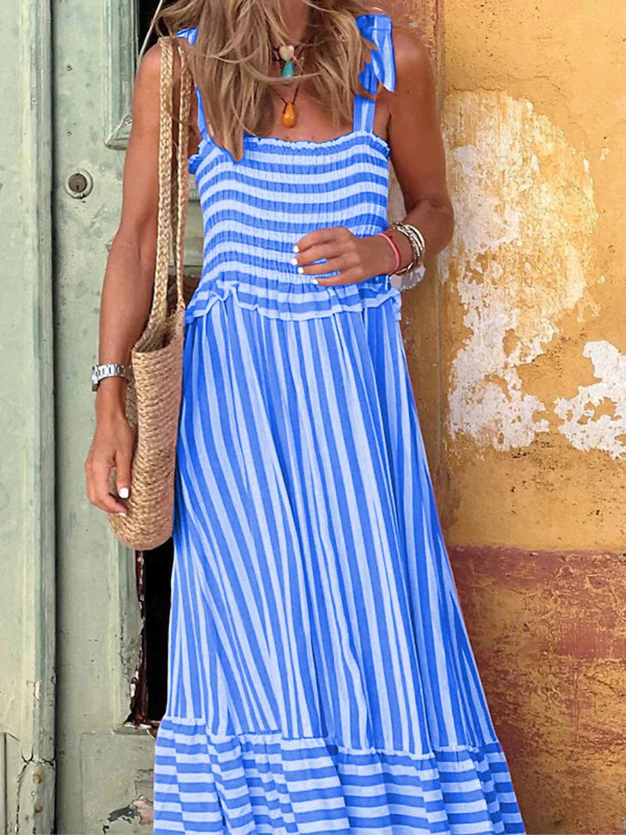 Striped Strapless Maxi Dress – Women's Summer Dress | Arabella