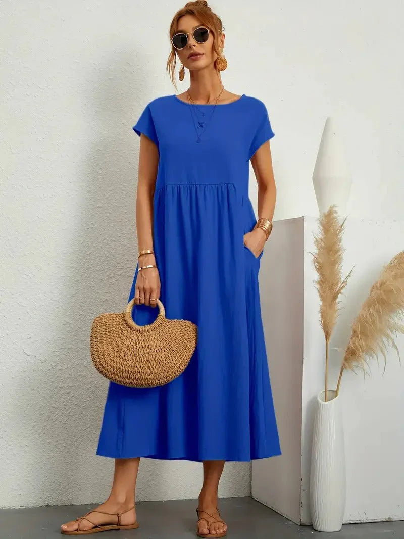 Smocked Maxi Dress – Women's Casual Summer Dress | Camille