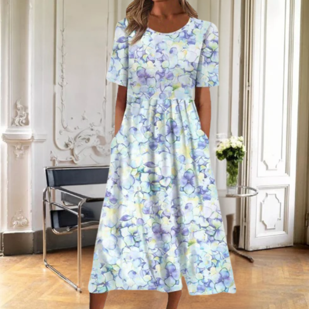 Floral Smocked Maxi Dress – Women's Casual Summer Dress | Esmeralda