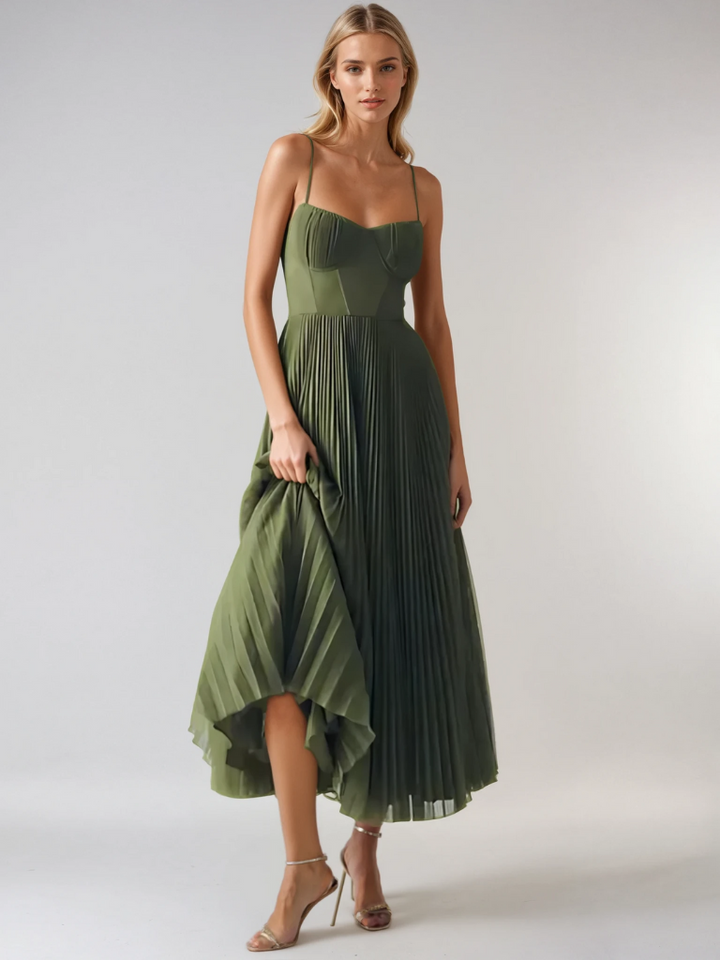 Pleated Maxi Dress – Women's Elegant Dress | Elena
