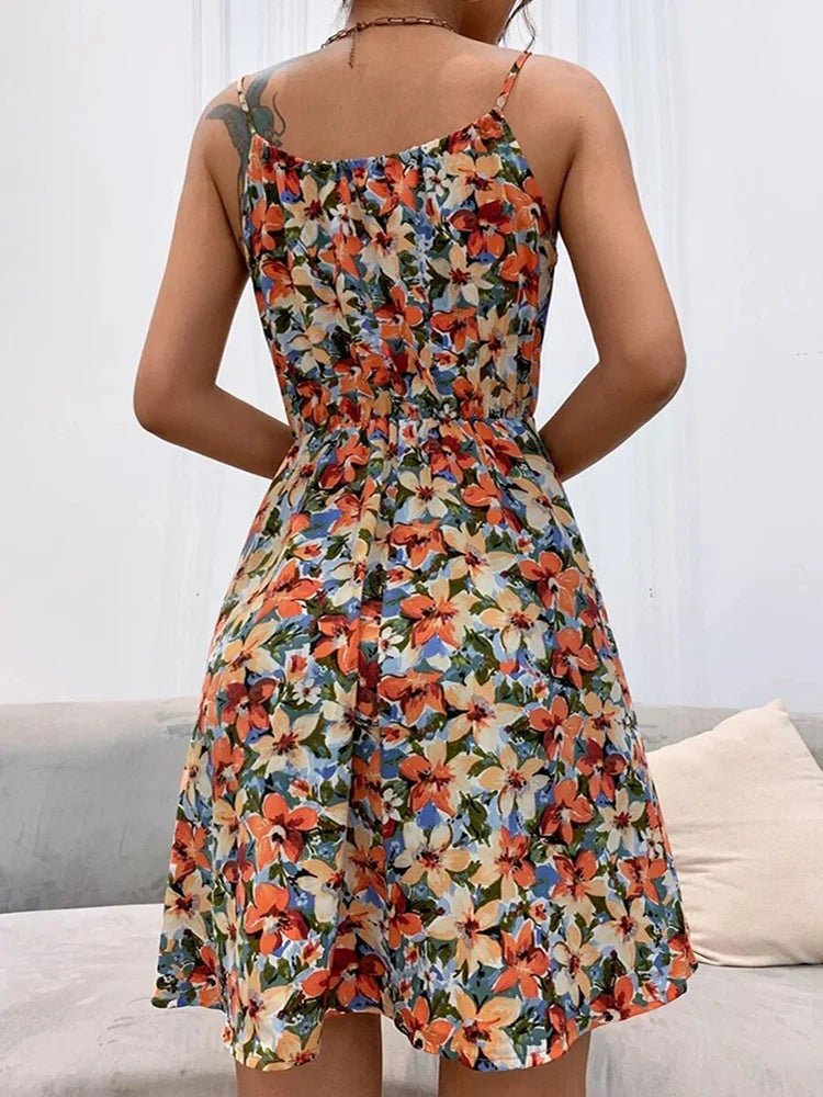 Floral Smocked Mini Dress – Women's Summer Dress | Naiara