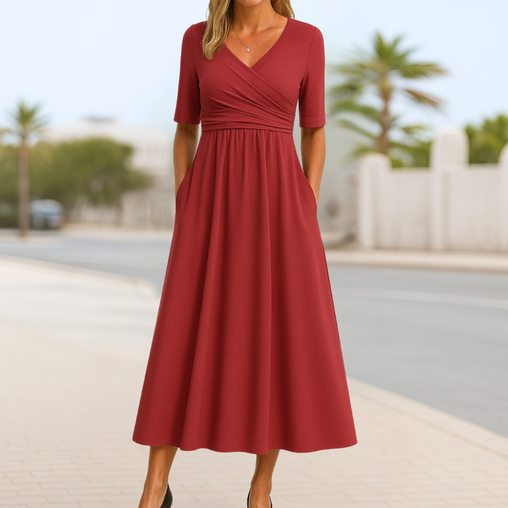 Wrap Midi Dress – Women's Elegant Dress | Celeste