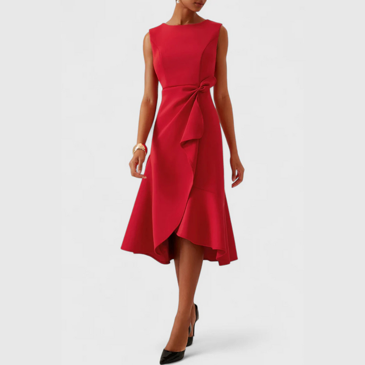 Satin One-Shoulder Midi Dress – Women's Cocktail Dress | Liora