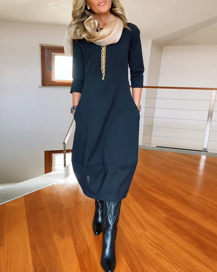 Pocket Midi Dress – Women's Elegant Dress | Callista