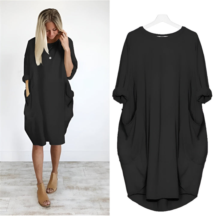 Pocket Midi Dress – Women's Casual Dress | Elara