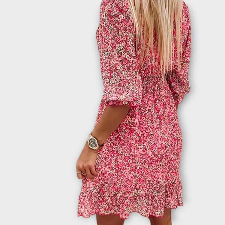 Floral Smocked Mini Dress – Women's Casual Dress | Elara