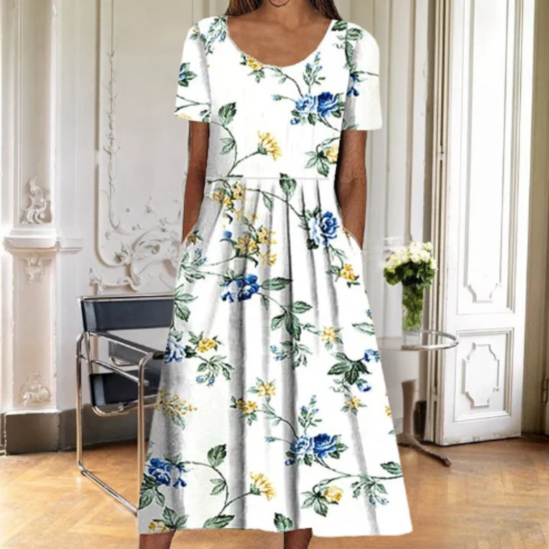 Floral Smocked Maxi Dress – Women's Casual Summer Dress | Esmeralda