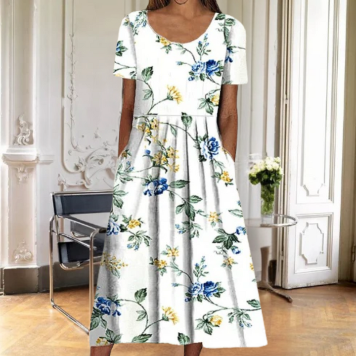 Floral Smocked Maxi Dress – Women's Casual Summer Dress | Esmeralda