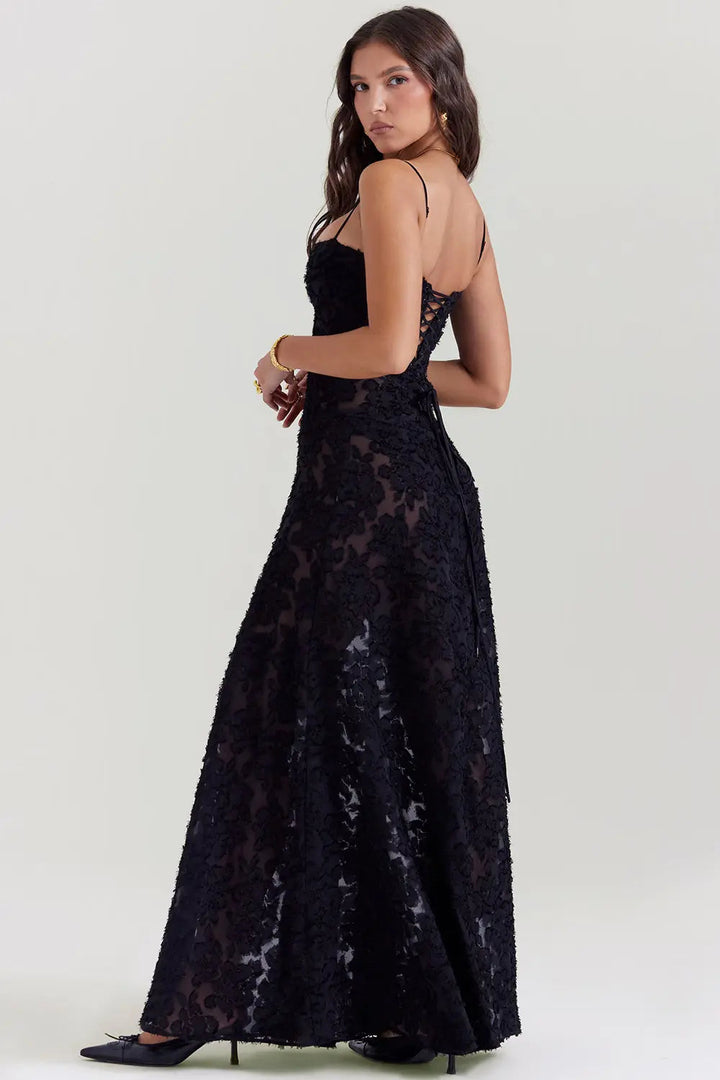 Open Back Maxi Dress – Women's Elegant Dress | Seraphina