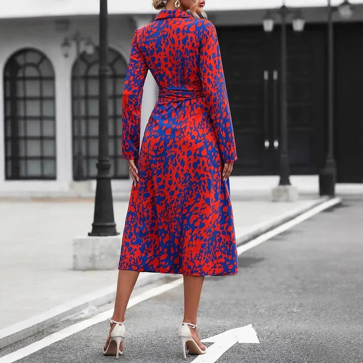 Abstract Print Midi Dress – Women's Casual Dress | Seraphina